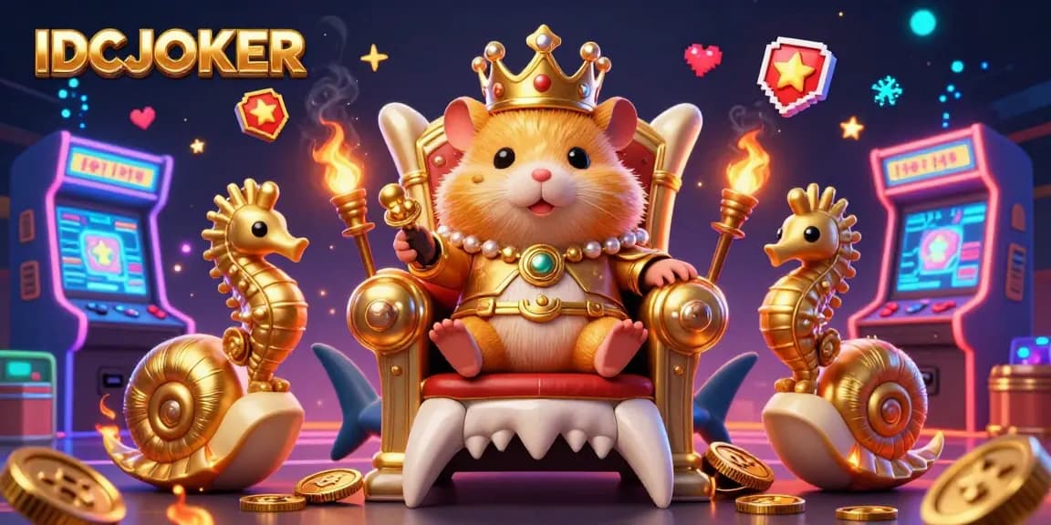IDCJOKER brings excitement with a hamster king in a vibrant casino adventure, showcasing fun elements.