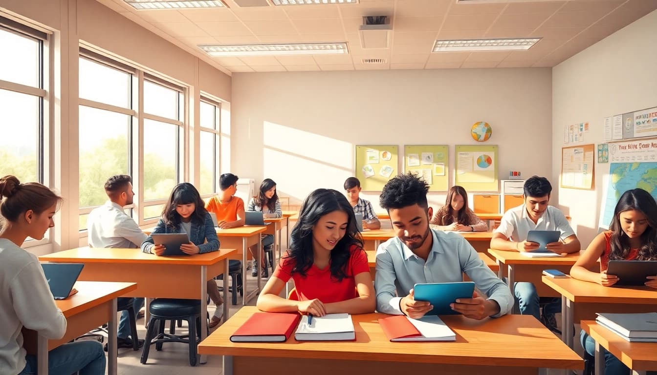 Engage young minds with an inspiring Education scene in a lively classroom.