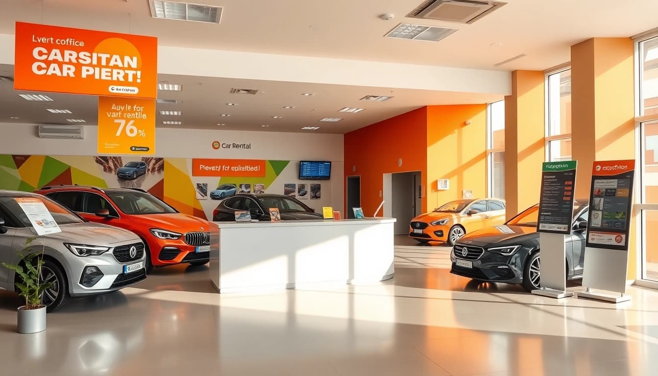 avtoprokat car rental office in Chișinău with modern design and welcoming atmosphere