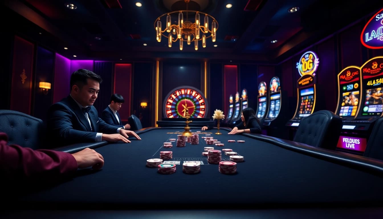 Experience exhilarating gaming at ev882.sa.com with vibrant casino elements like cards and roulette.