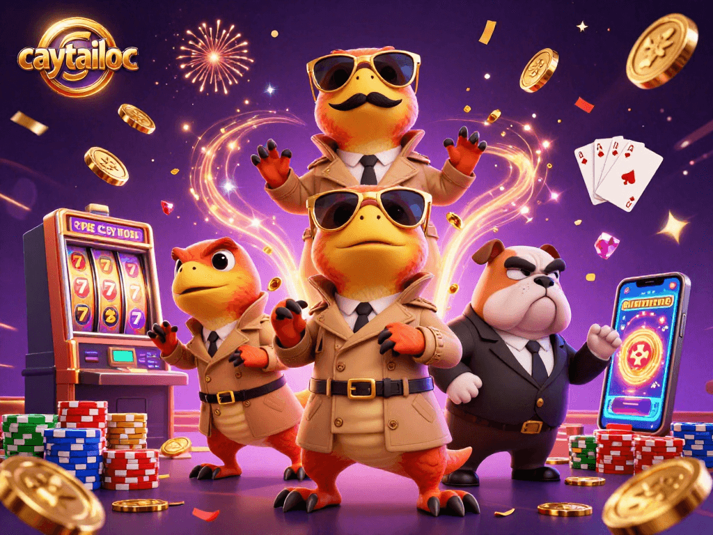 Experience the thrill of winning with caytailoc's jackpot slots featuring vibrant characters and dynamic game elements.