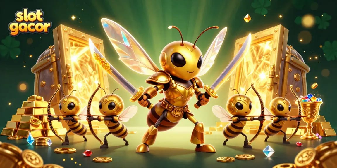 Experience dynamic slot gacor action with golden treasures and vibrant characters in 3D