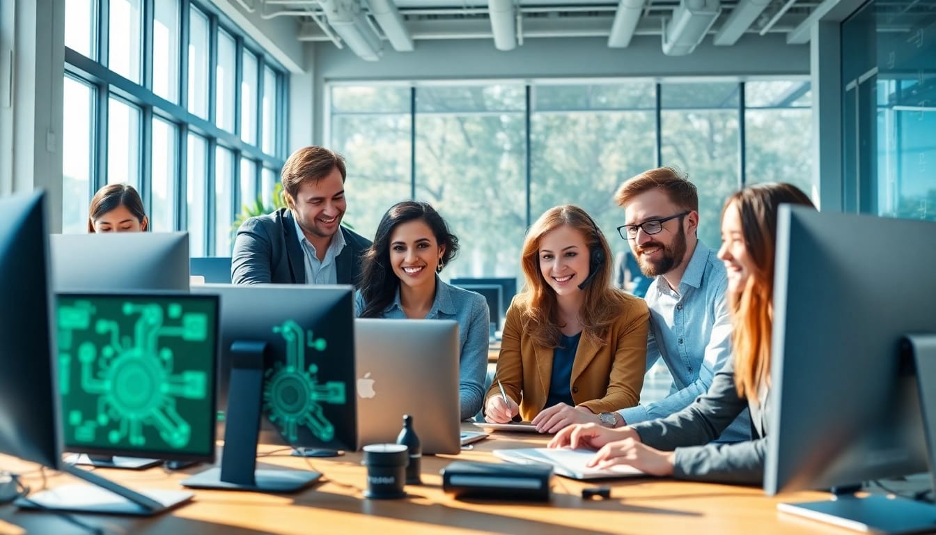 Discover managed it services near me with a collaborative IT team in a modern office.