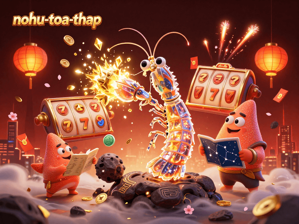 Join the excitement with nohu-toa-thap as the galactic samurai conquers jackpots with spinning slot reels.