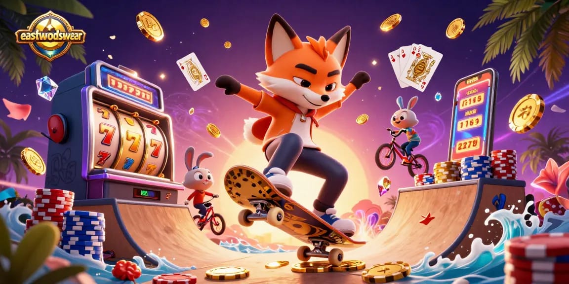 Gulirkan permainan slot dengan eastwoodswear, sambil menikmati keberuntungan dengan kartu dan chip poker yang berkilau.
