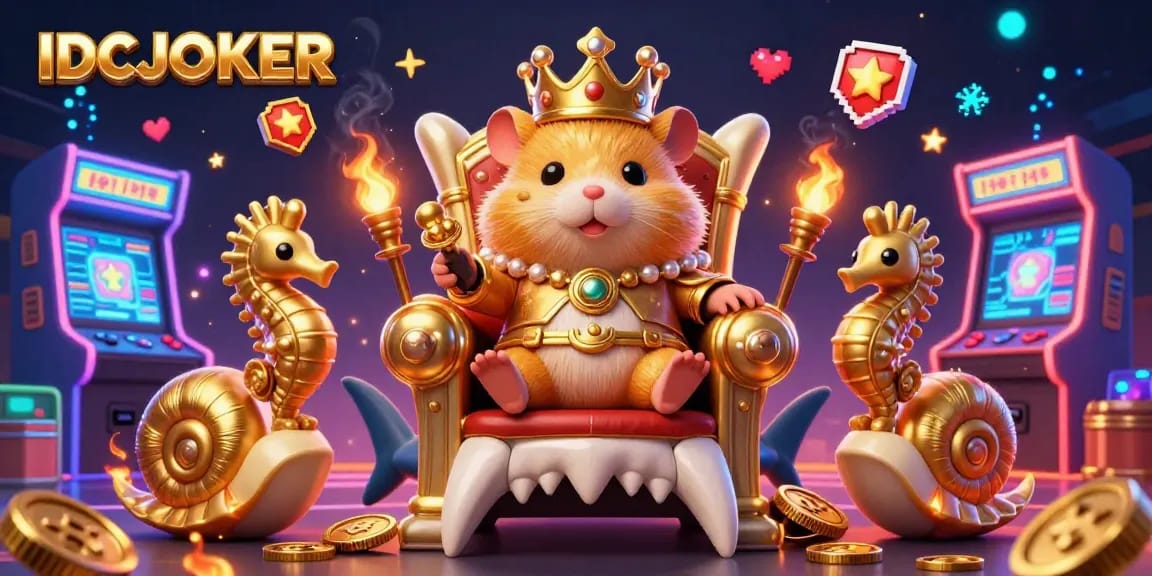 IDCJOKER brings excitement with a hamster king in a vibrant casino adventure, showcasing fun elements.