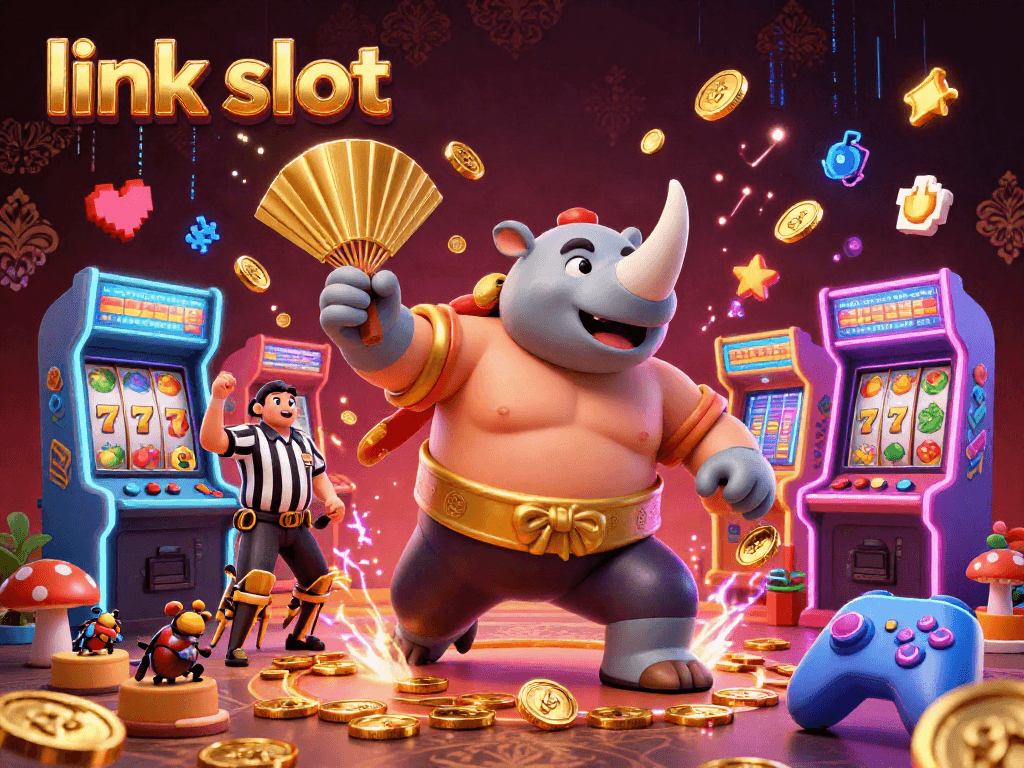 Engage with exhilarating link slot action as a sumo rhinoceros beetle champions thrilling gaming scenes.