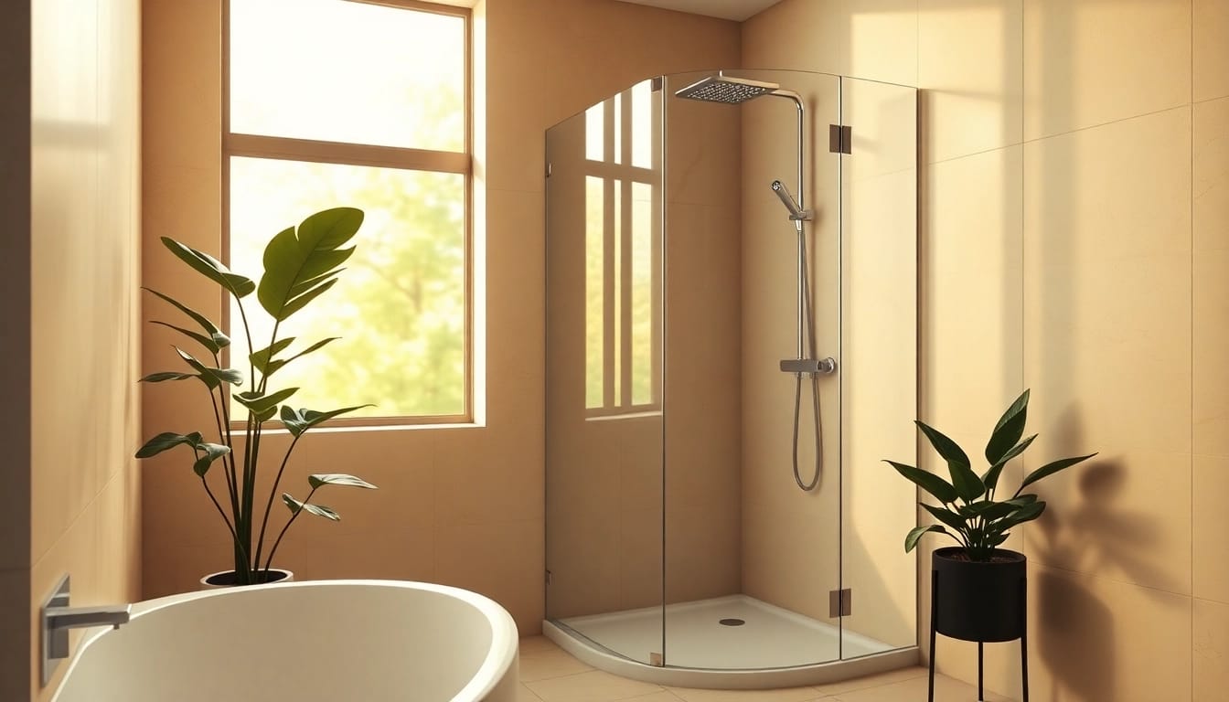 Profiter d'une ambiance relaxante et stylée avec sunny showers france dans une salle de bains moderne.