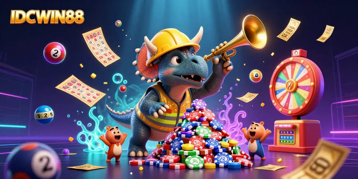 Win big with IDCWIN88 while enjoying the excitement of colorful lottery and casino elements.