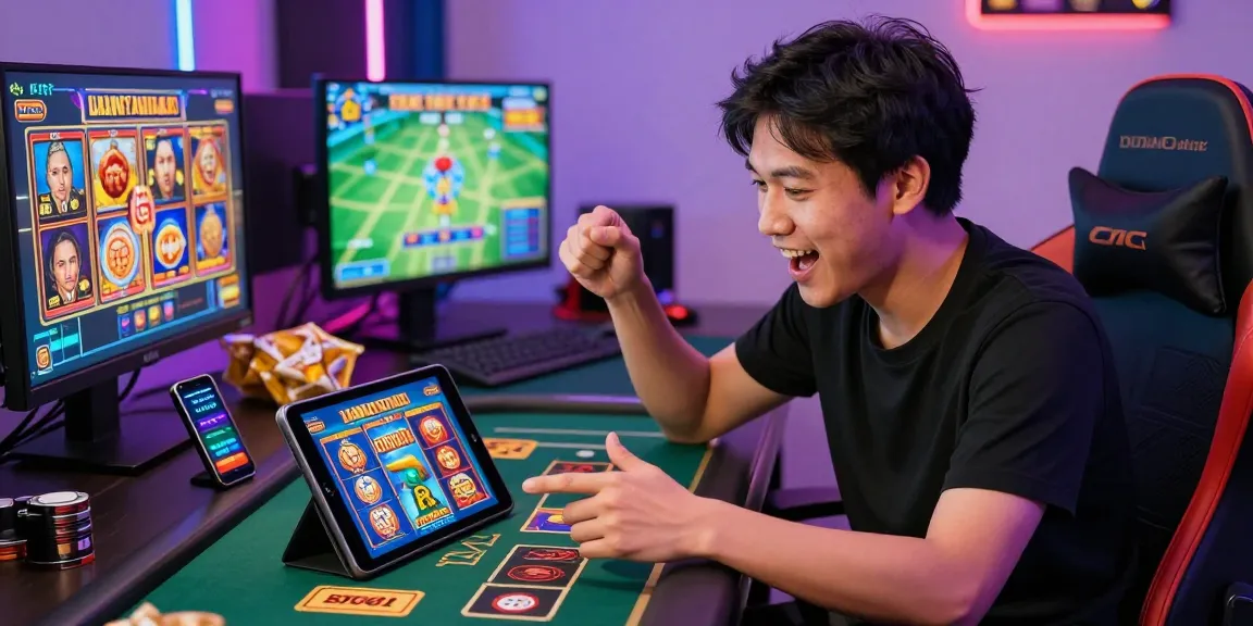 Người chơi hào hứng đăng ký Jin88 với thiết bị cầm tay, trải nghiệm dịch vụ game sống động.