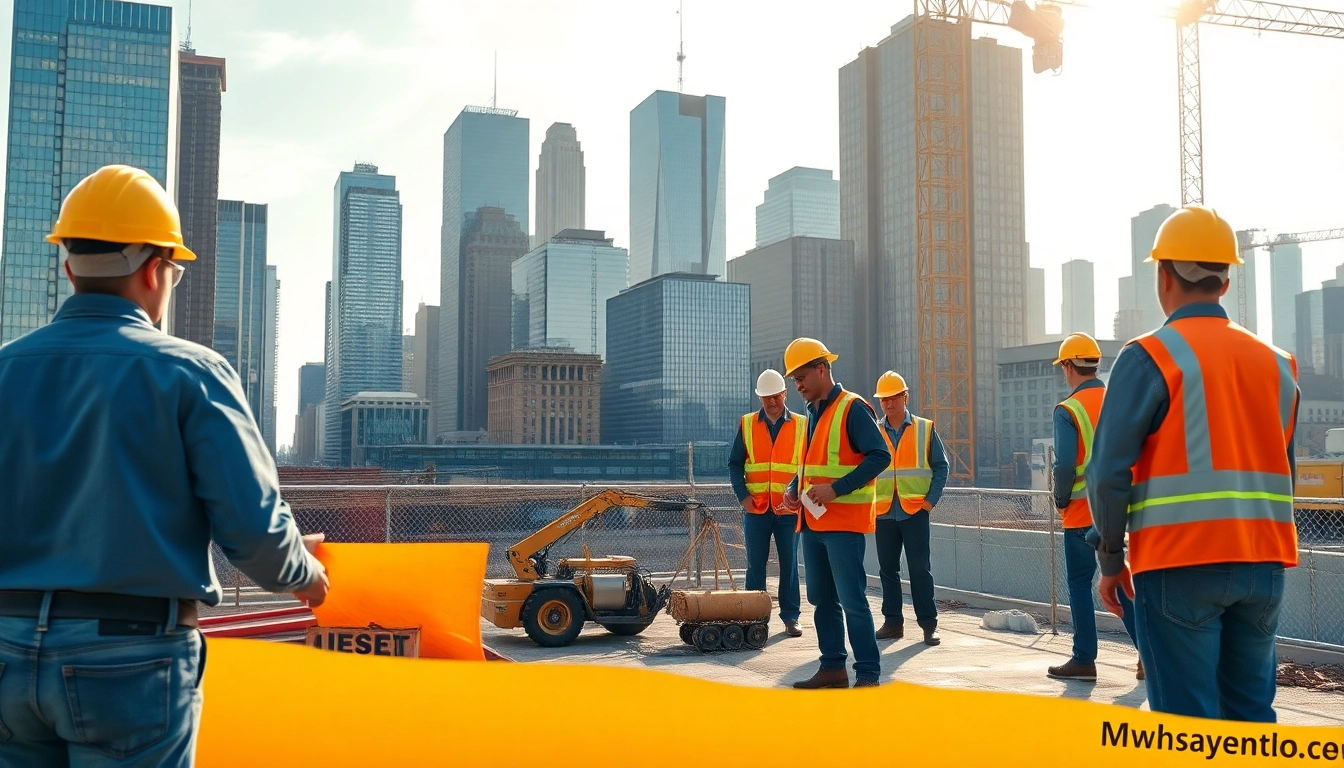 Manhattan Commercial General Contractor supervising a busy construction site in New York City.