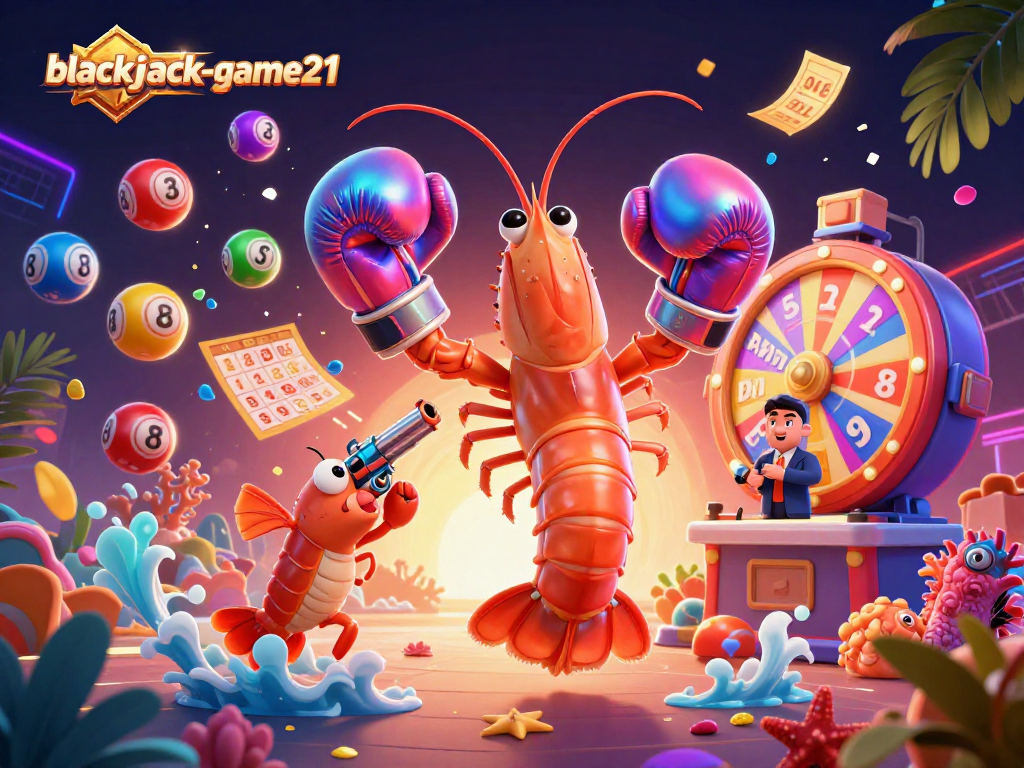 Experience the thrill of blackjack-game21 with vibrant game elements and animated characters in action.