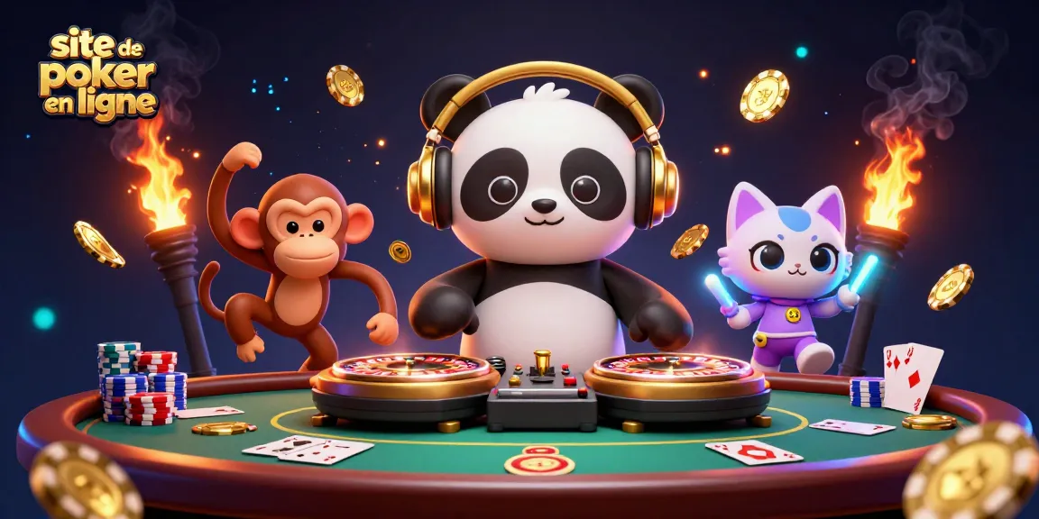 Vivez des parties palpitantes sur un site de poker en ligne avec des personnages animés.
