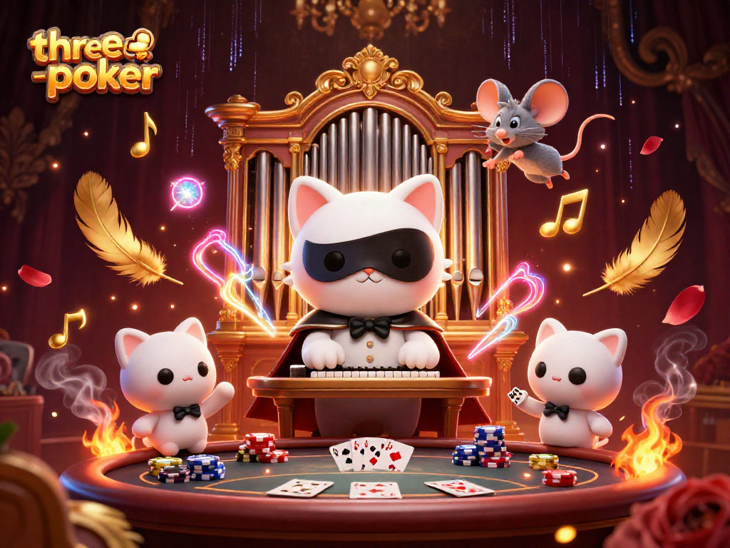 Play three-card-poker in a vibrant casino scene featuring a unique animated atmosphere.