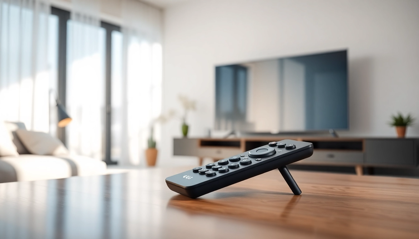 Steuerung der LG Fernbedienung 50 für ein modernes Fernseherlebnis im Wohnzimmer.
