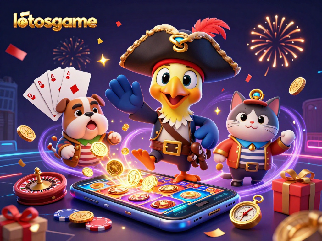 Engage with lotosgame's colorful slot gameplay featuring dynamic characters in vibrant casino action.