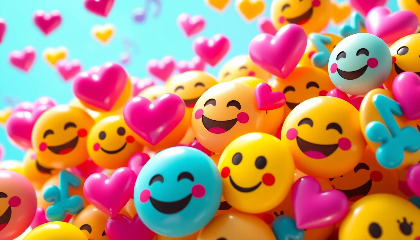 Engaging collection of tiktok emojis showcasing popular designs and vibrant colors.
