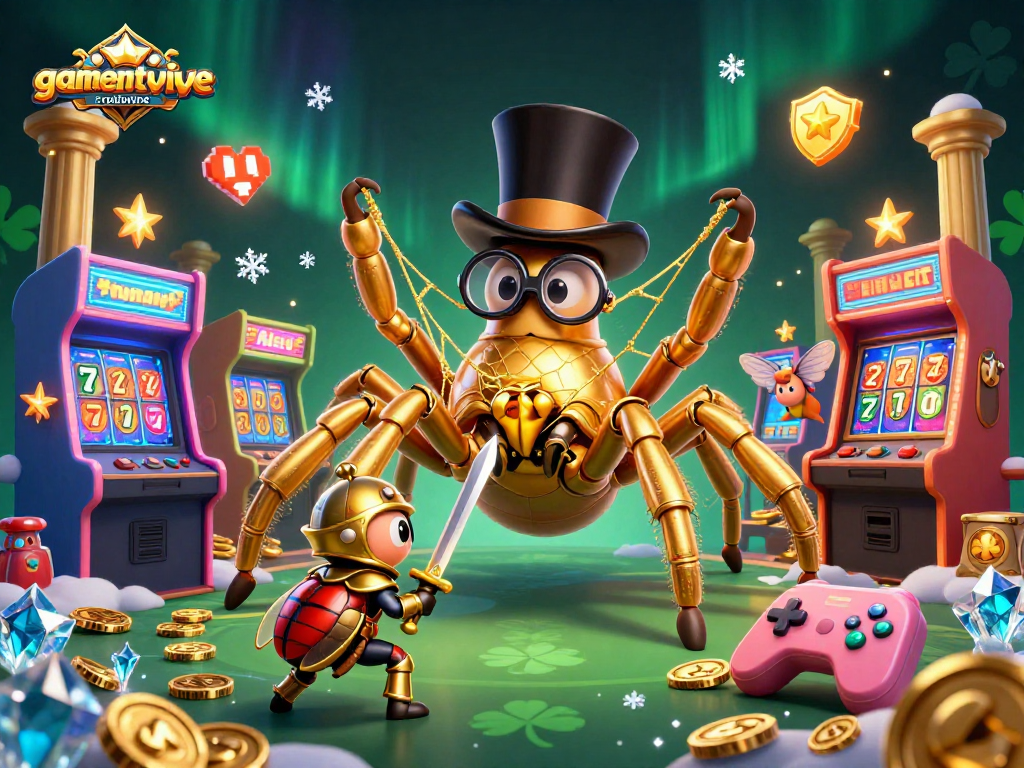 Experience gamenongtraivuive with a vibrant 3D casino scene featuring unique characters and lively game elements.