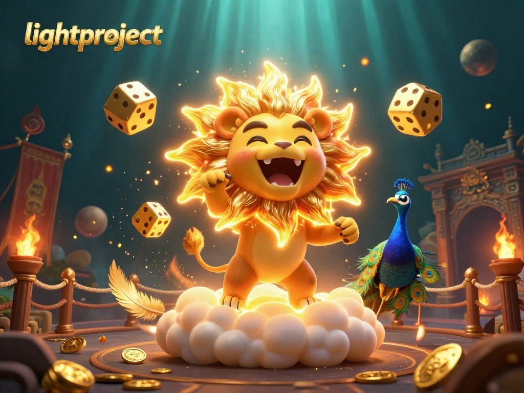 Experience thrilling gameplay with lightproject, where golden dice tumble as the sun lion roars triumphantly.