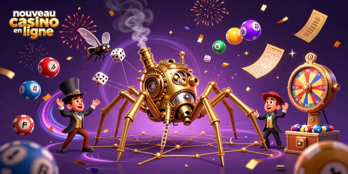 Plongez dans le nouveau casino en ligne avec une illustration captivante de jeux et de chance.