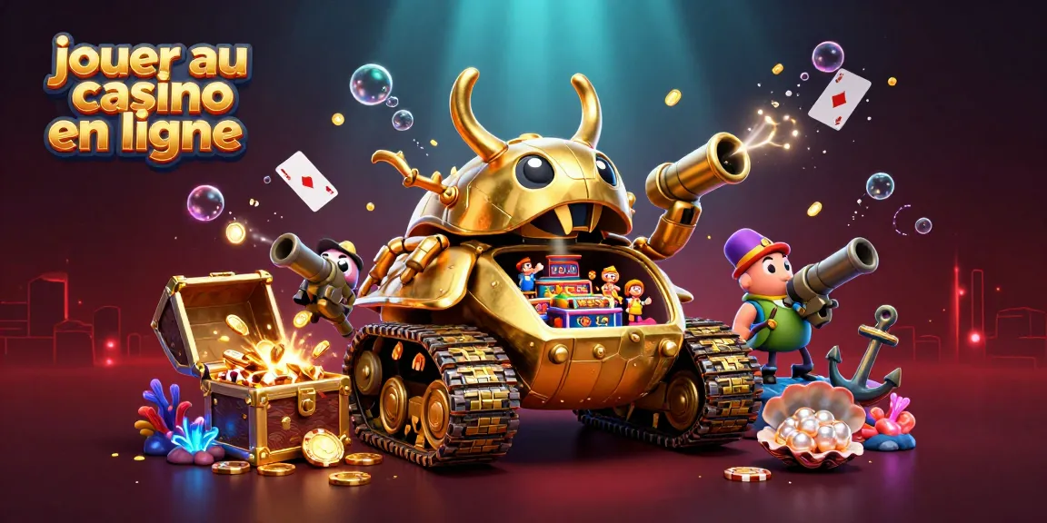 Jouer au casino en ligne dans un monde sous-marin coloré avec un tank doré rempli de jeux