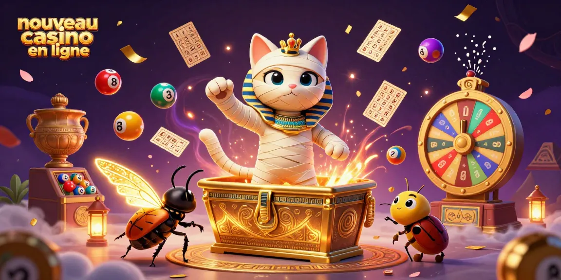 Jetez un œil à ce "nouveau casino en ligne" avec le chat momie égyptien et des éléments dynamiques.