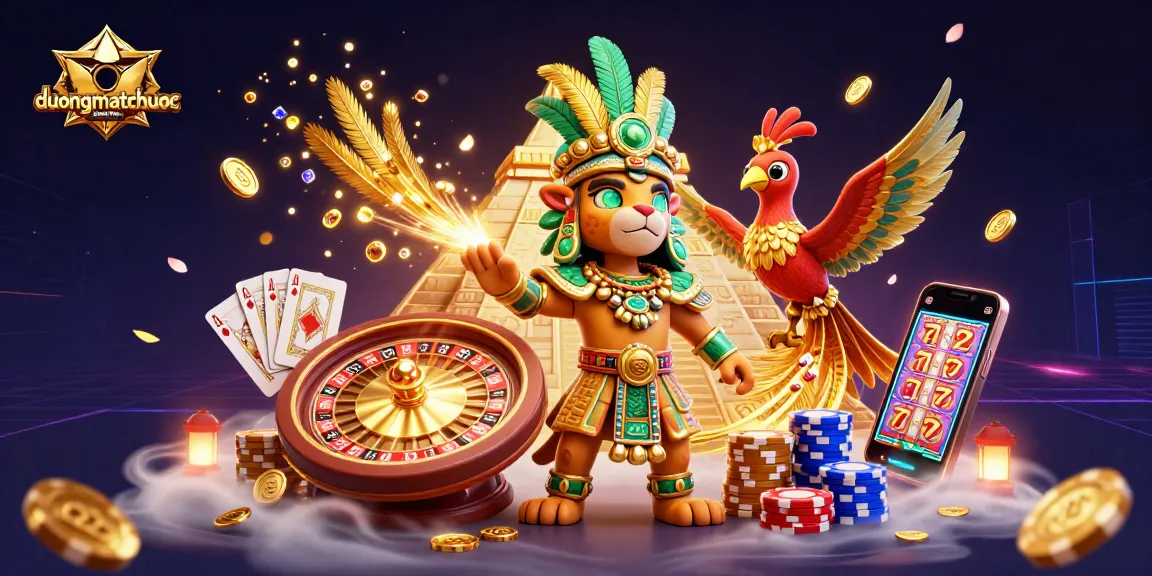 Join the action in duongmatchuoc with vibrant characters, spinning roulette, and cascading coins!