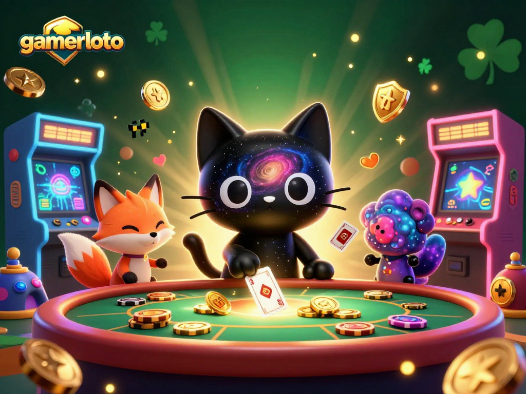 Engage with gamerloto's cosmic casino adventure featuring captivating characters and vibrant gaming elements.