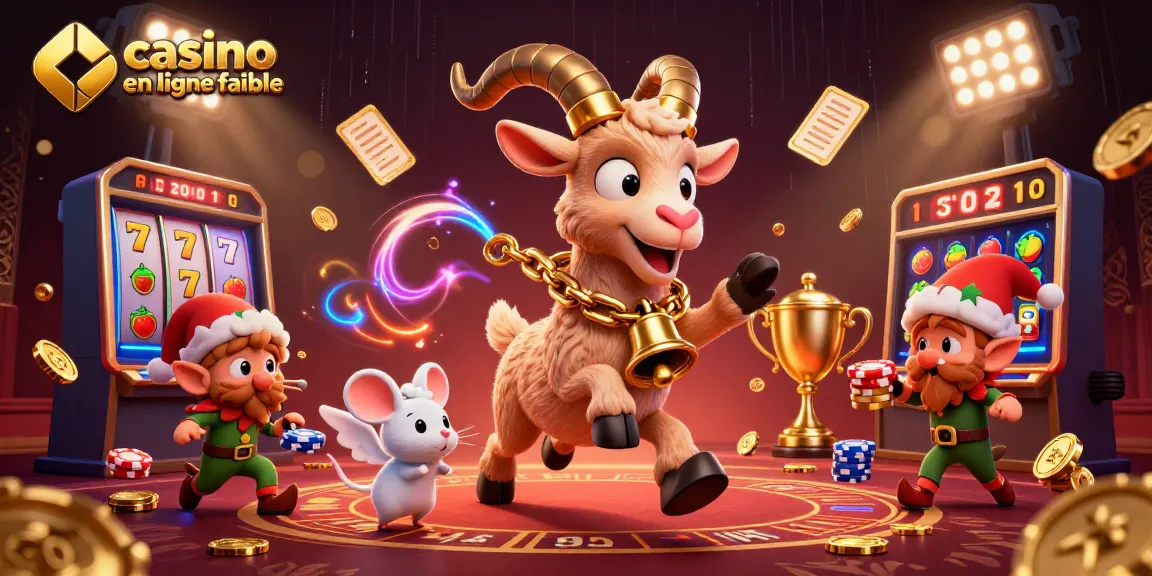 Jouez au casino en ligne fiable avec un Krampus festif dans une scène de jeu dynamique, entouré de symboles de machines à sous.