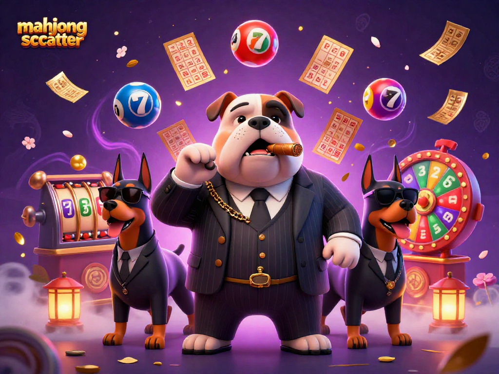 Spinning golden jackpot reels and mahjong scatter prizes rain down in vibrant casino scene.