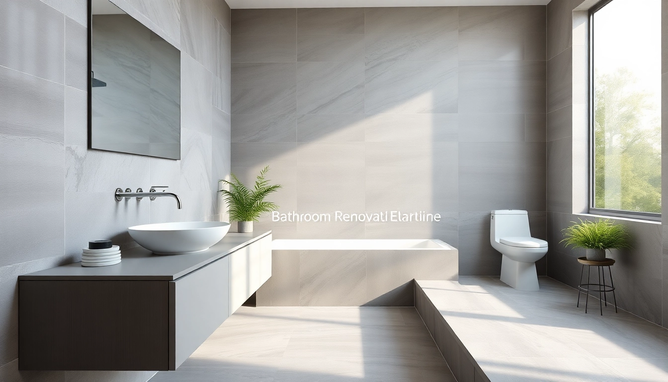 Illustration of modern bathroom renovation cost with stylish design and elegant fixtures.