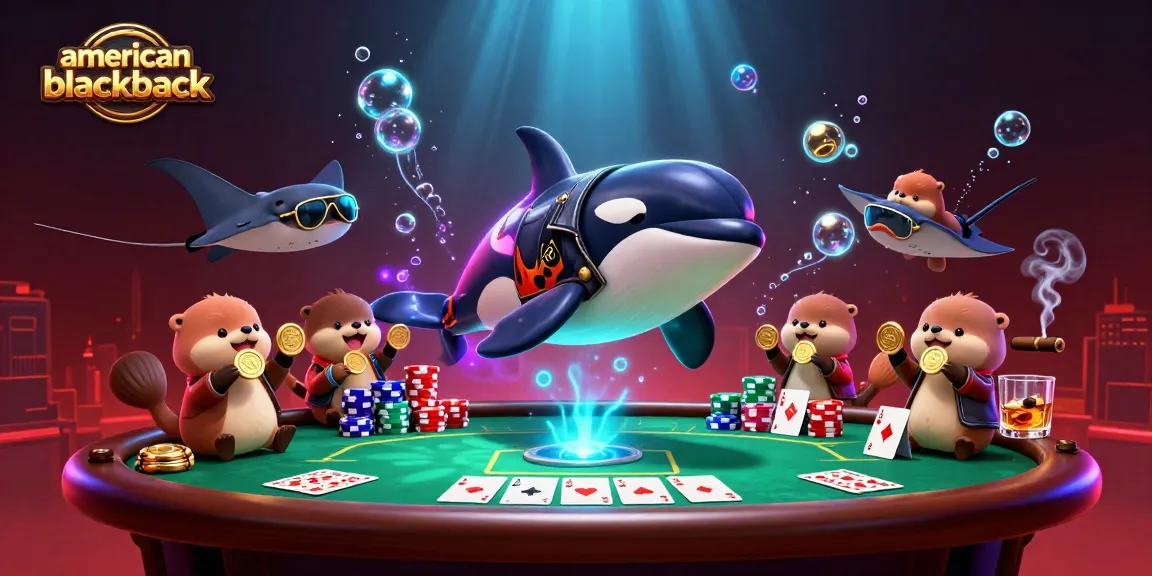 Play American Blackjack with vibrant characters and casino elements in an underwater setting.