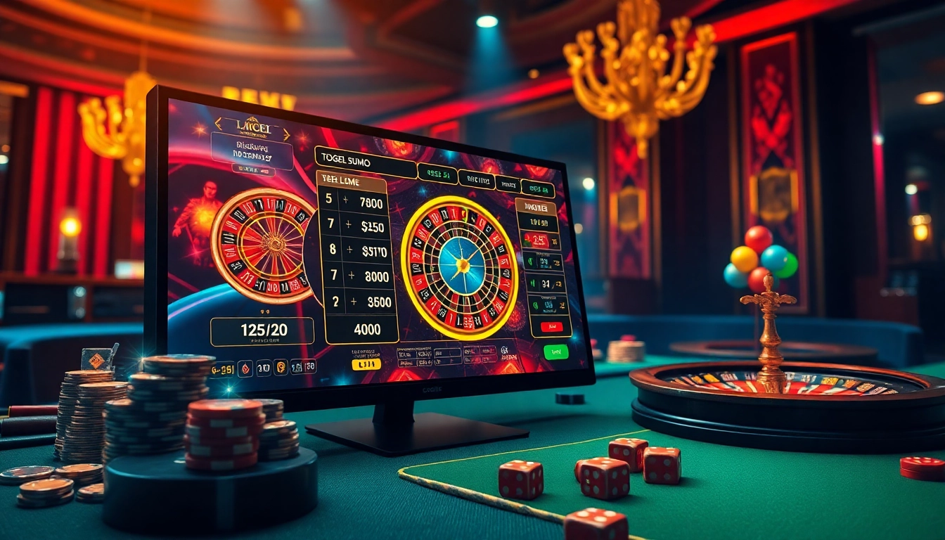Pengalaman bermain Togel Sumo dengan grafis yang berwarna-warni dan visual kasino yang mewah.
