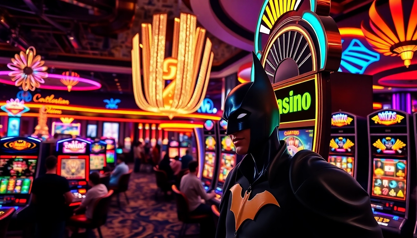 Menang besar di batman138 slot dengan suasana kasino yang mewah dan bercahaya.