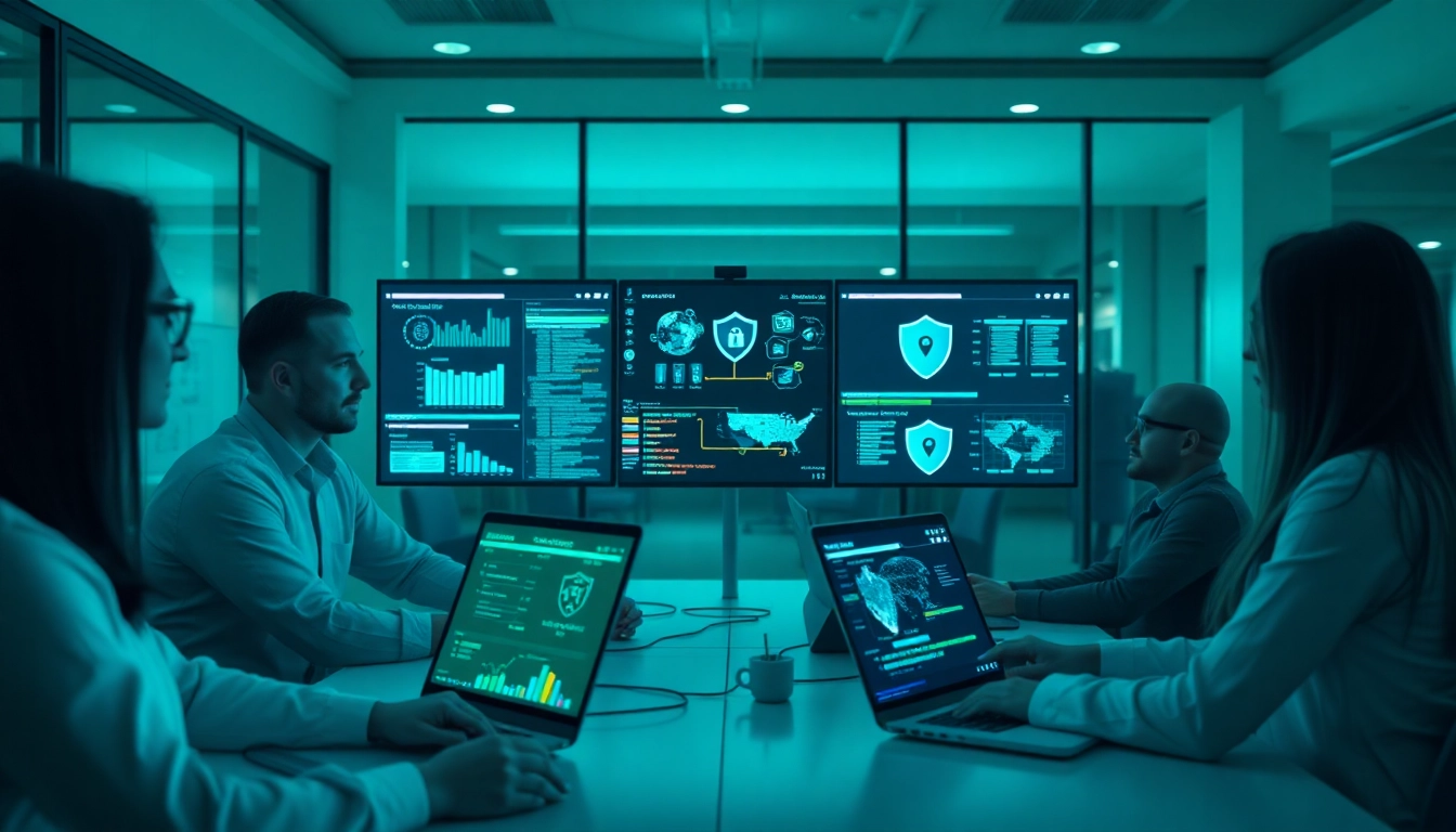 Managed Cybersecurity Tampa team collaborating in a modern office.