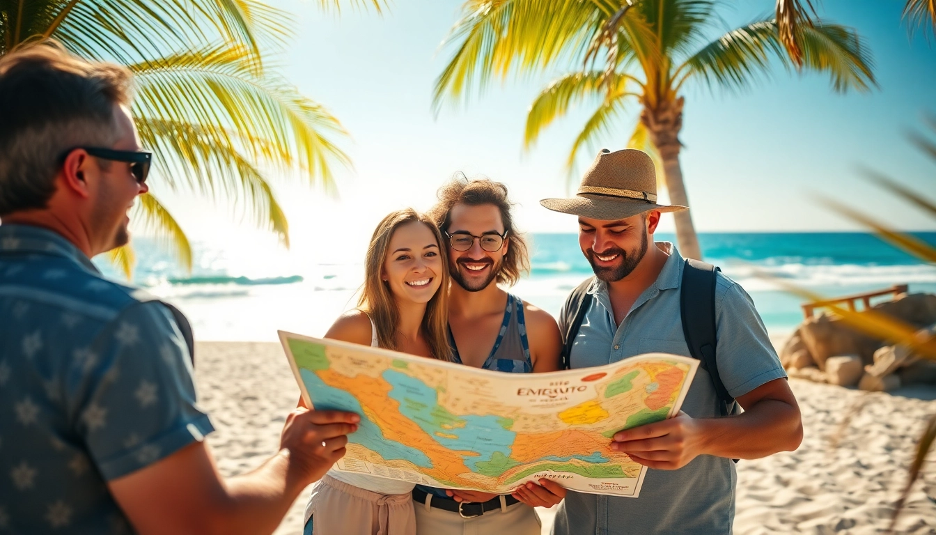 Cabo trip planner helping travelers plan their adventure on the beach with vibrant maps.