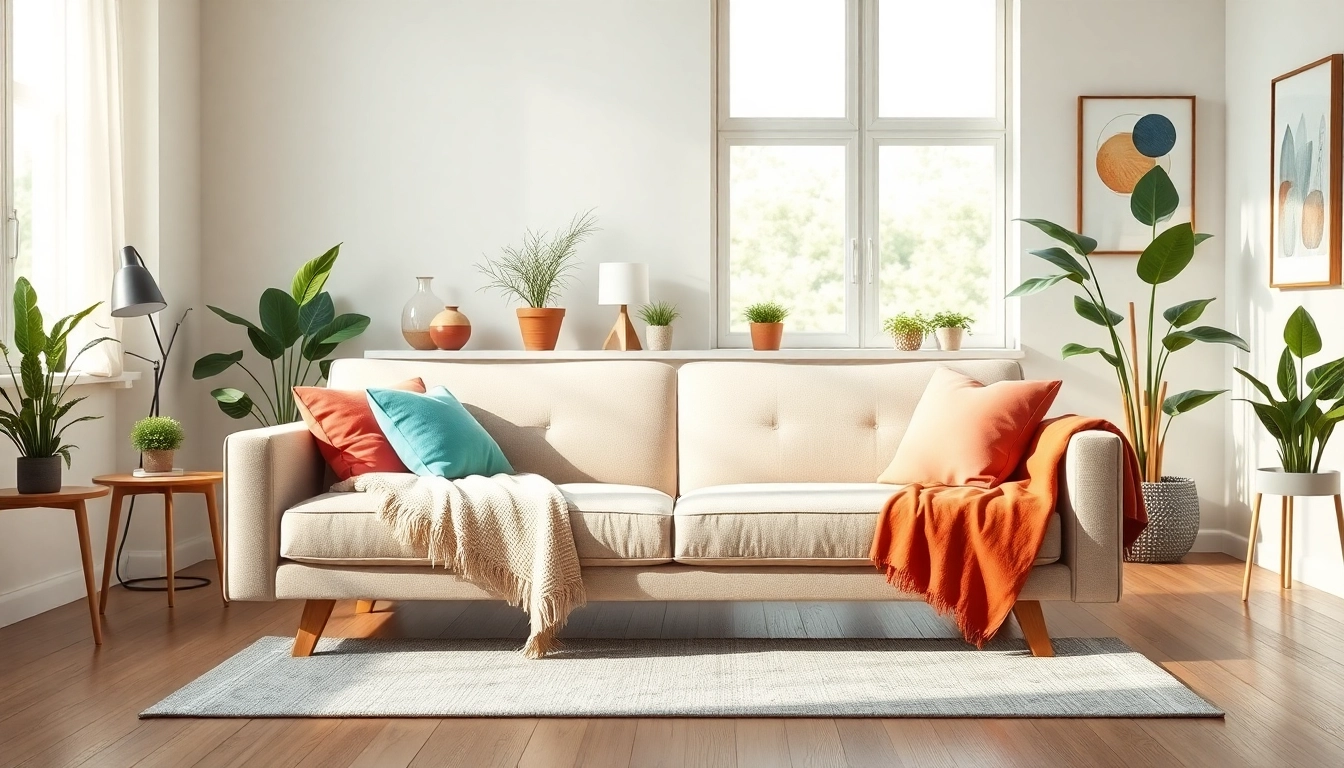 Elegant and inviting sofa beds uk in a cozy living room with modern decor and sunlight.