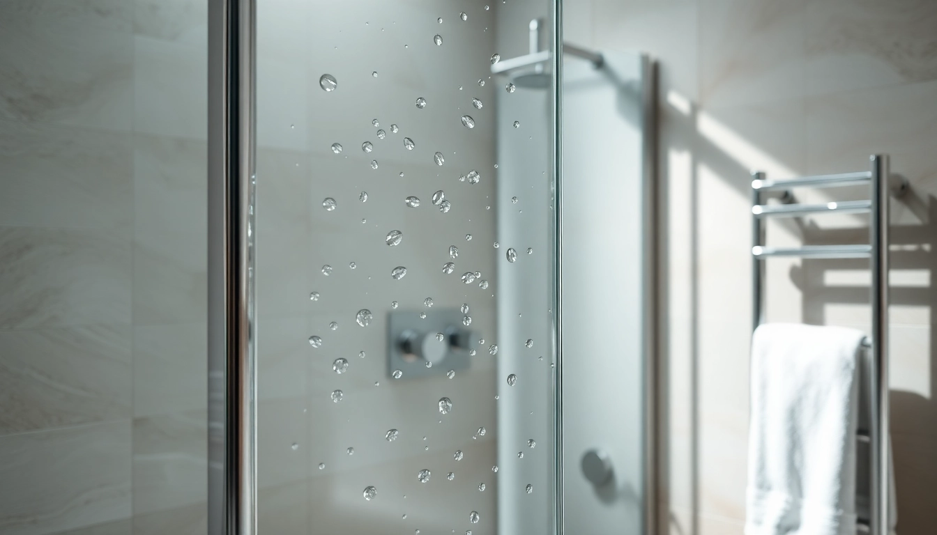 Installer une paroi de douche élégante avec des détails modernes en verre dans une salle de bain.