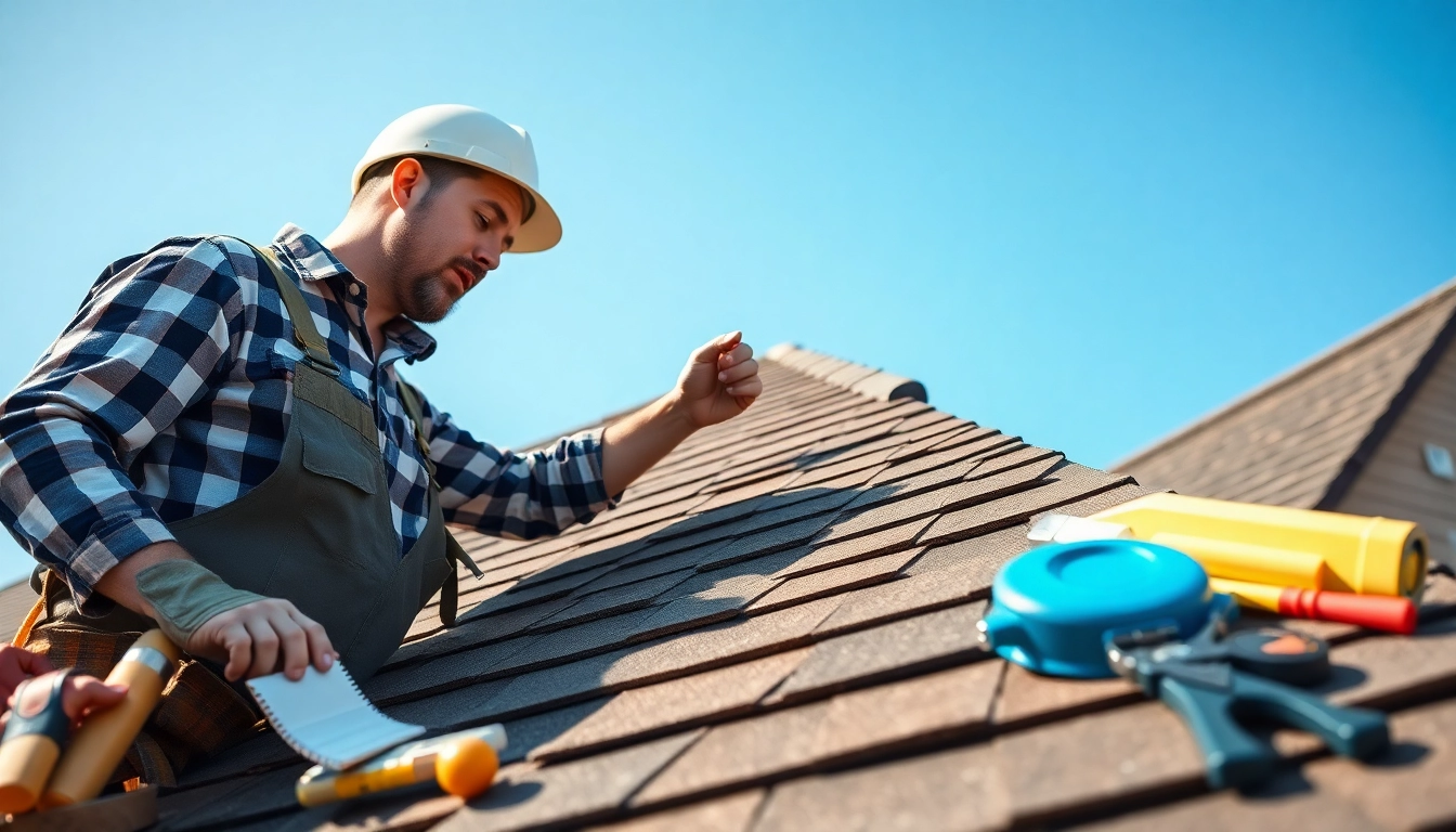 Inspecting high-quality roofing solutions during a sunny day with professional tools.