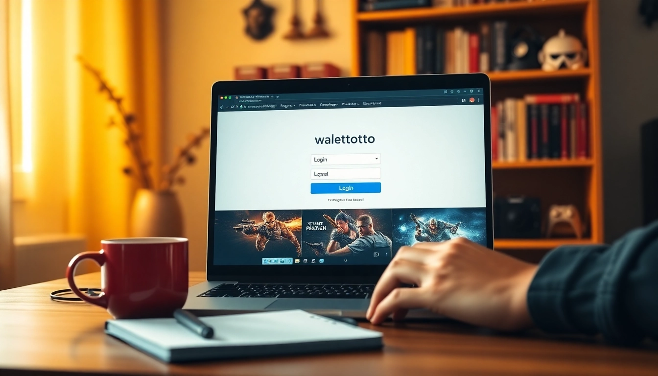 Masuk ke halaman walettoto login dengan laptop di meja kerja yang nyaman.