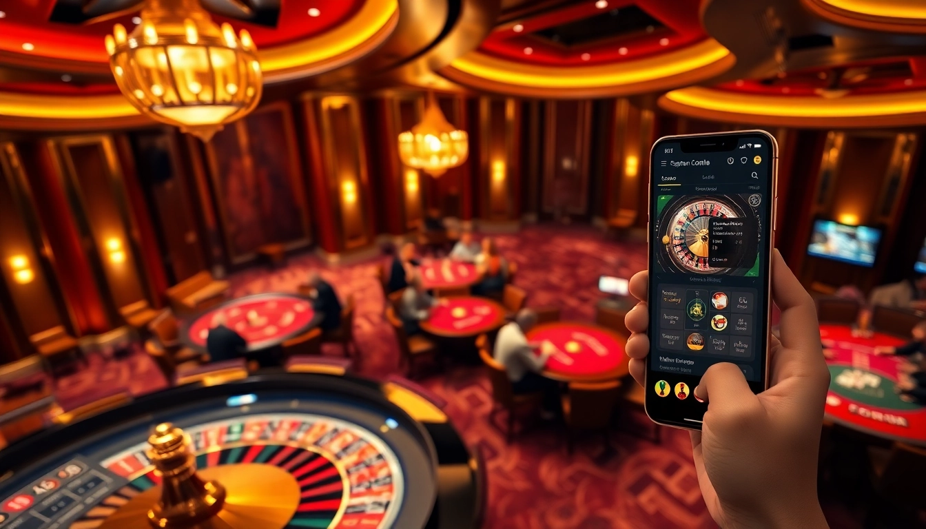Experience the excitement of nhà cái bl555 at a luxurious casino with eager players at roulette and poker tables.