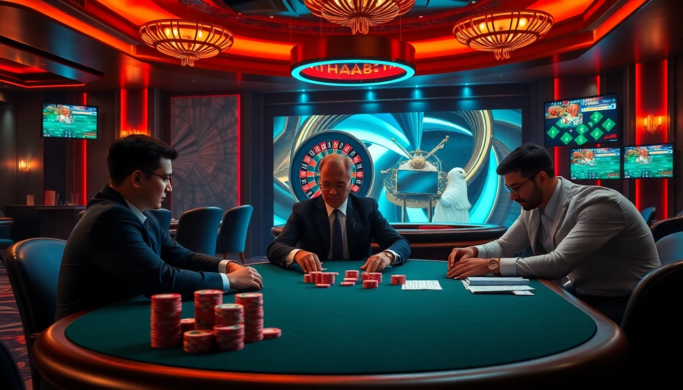 THABET poker scene showcasing excitement and luxury in casino gaming.