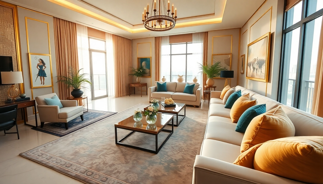 Stylish interior design dubai apartment showcasing modern elegance and luxury furnishings.