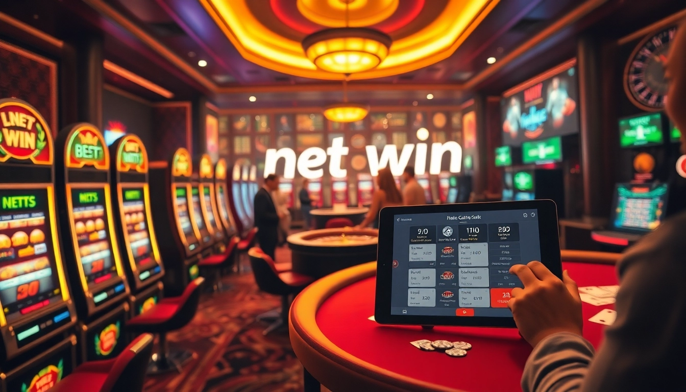 Engaged players experiencing net win moments at vibrant casino tables filled with excitement.
