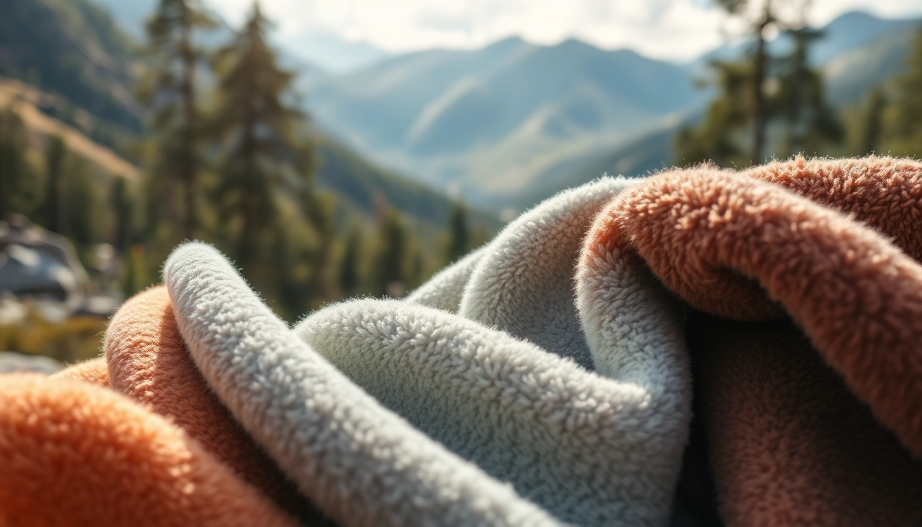 Fleece stof in een natuurlijke omgeving, perfect voor buitenactiviteiten.