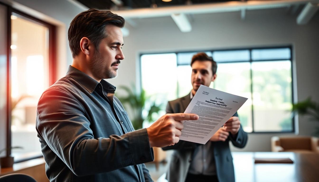 Florida Public Adjuster guiding a client through an insurance claim in a professional office.