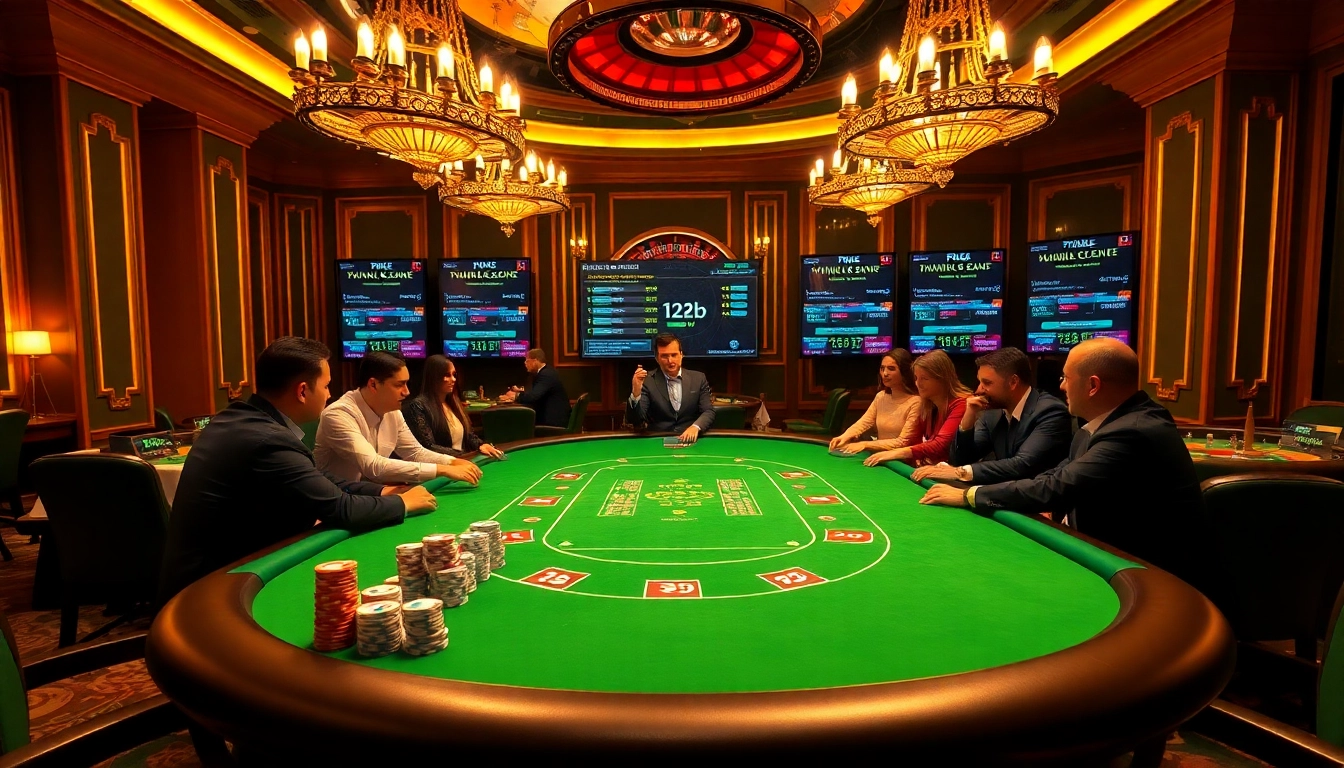 Experience thrilling gaming action at 123b casino tables with vibrant poker chips and roulette wheels.