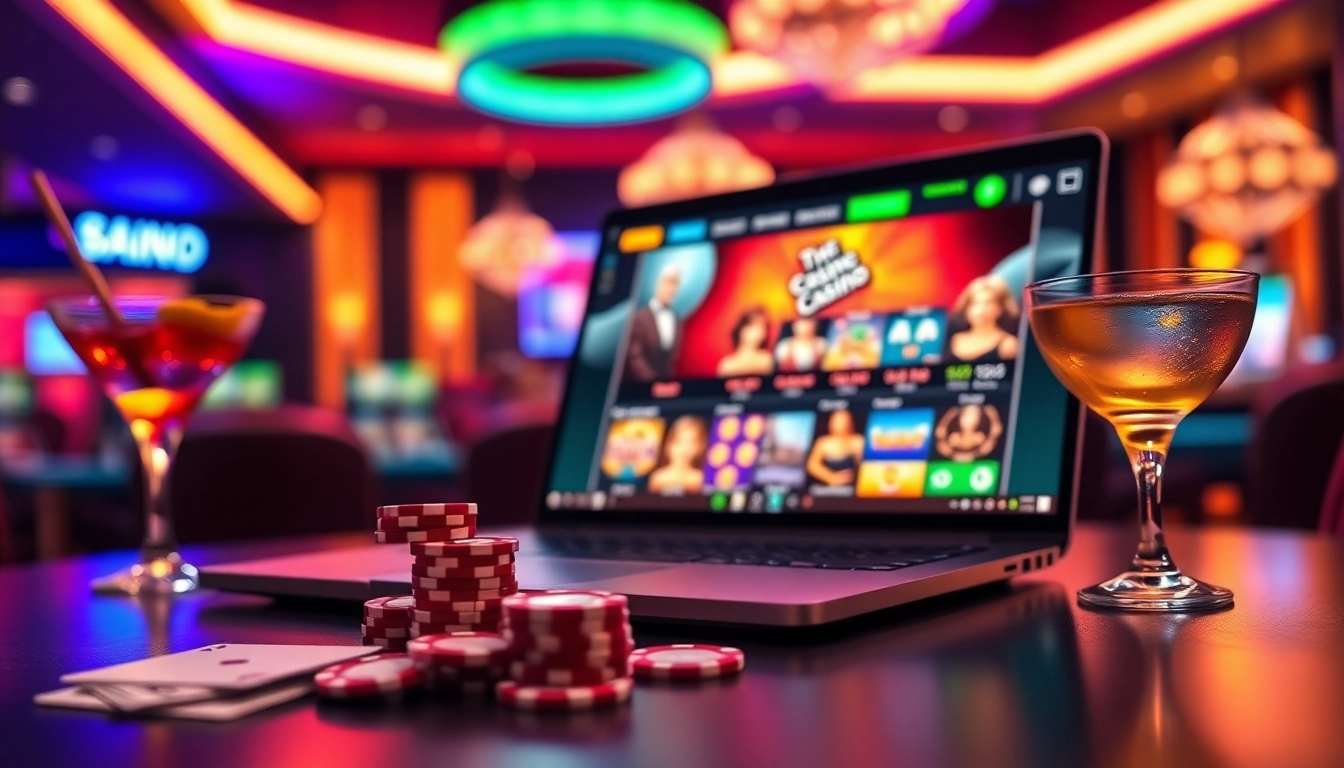 Experience the excitement of the best online casinos Canada with a vibrant gaming setup featuring poker chips.