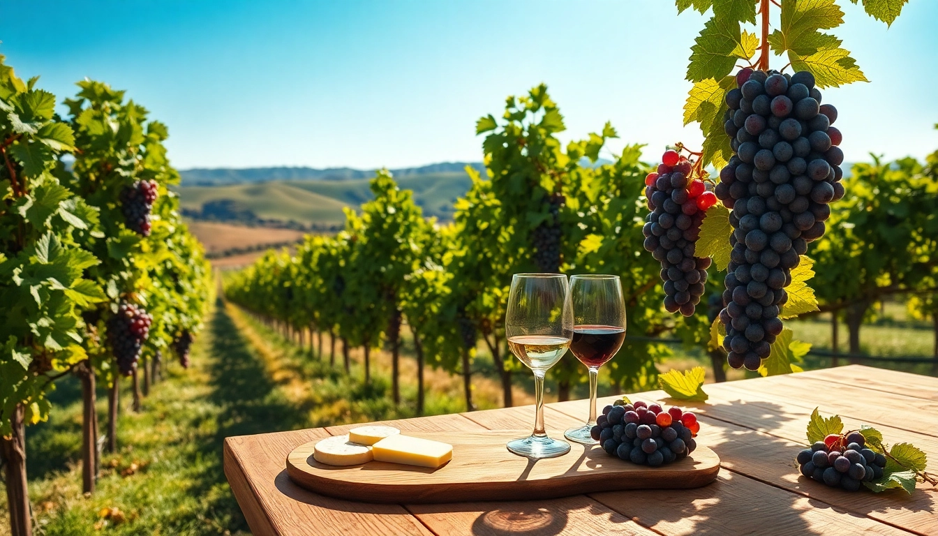 Experience wine tasting at wineries in Clarksburg with beautiful vineyard views and delicious pairings.