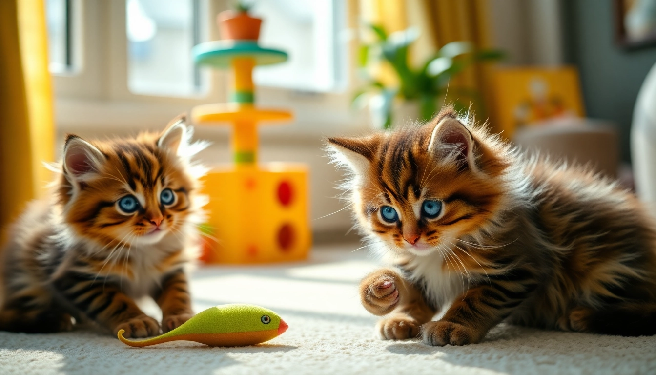 Engaging Maine Coon kittens for sale amid a cozy home environment, showcasing their playful nature.